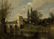 Jean-Baptiste Camille Corot The bridge at Mantes oil painting on canvas